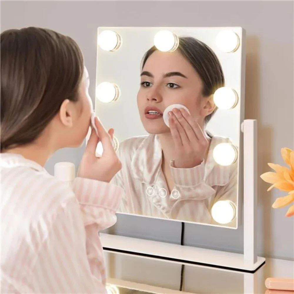 Vanity Mirror with Lights,Lighted Vanity Mirror with 9 Dimmable Bulbs